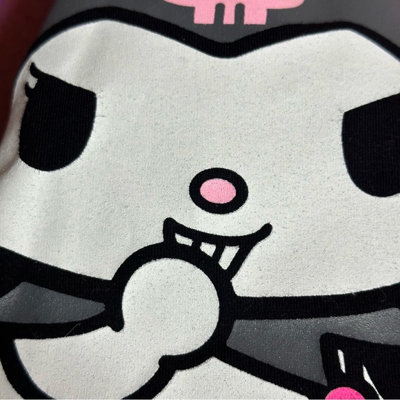 My Melody & Kuromi Split Pink Black Stretchy Bike Shorts - Picture 7 of 8